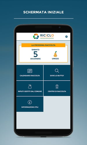 app riciclo schermata iniziale