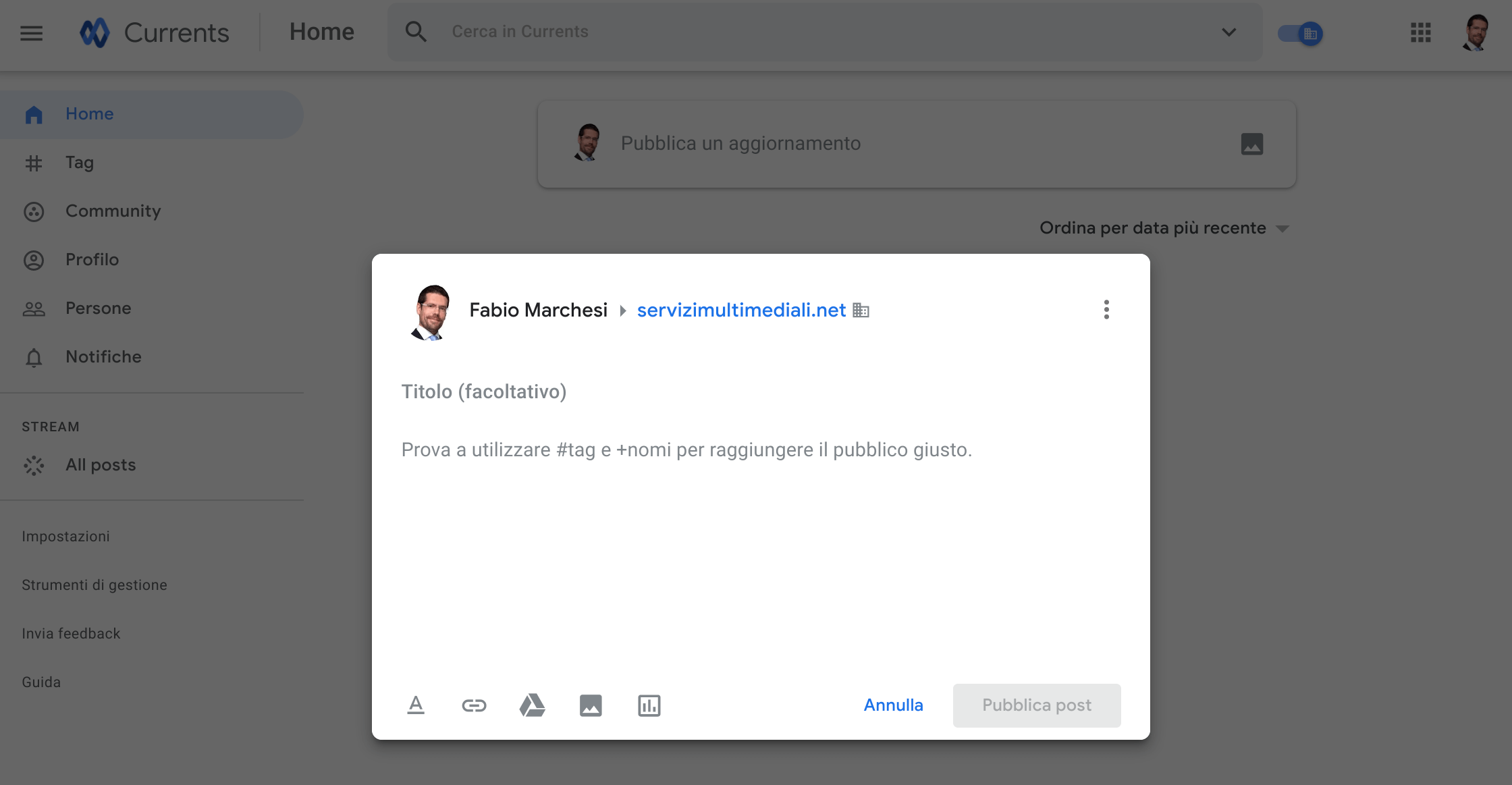 dashboard-google-currents-servizi-multimediali