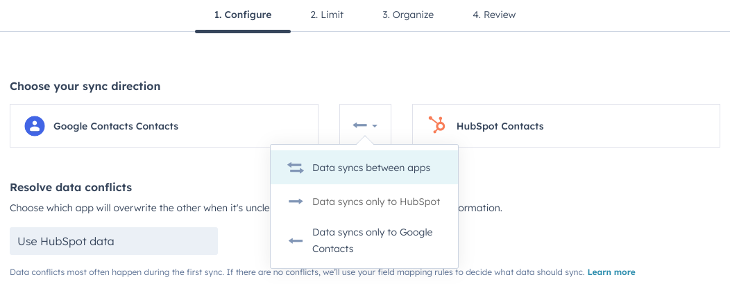 hubspot-google-contacts-app-setup-sync-type