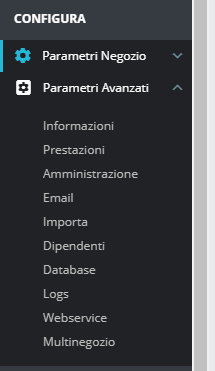 parametri avanzati multinegozio